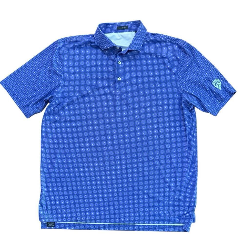 Turtleson Blue Short Sleeves Button Up Daniels Performance Polo Size XL